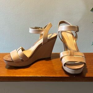 Gianni Bini Leather Wedge Sandals